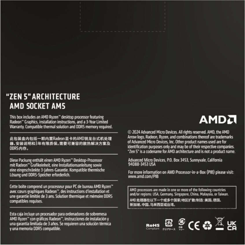 AMD RYZEN 5 9600X 6-Core 3.9GHz AM5 CPU