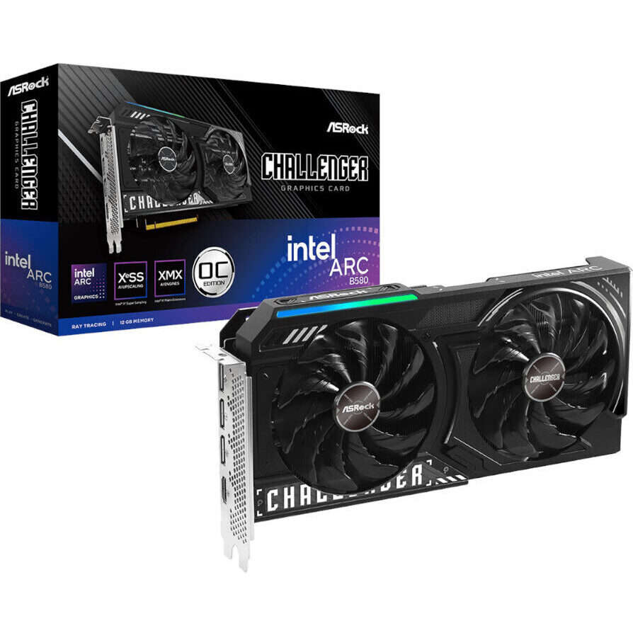 ASRock Intel Arc B580 Challenger OC 12GB GDDR6 192-BIT Graphics Card