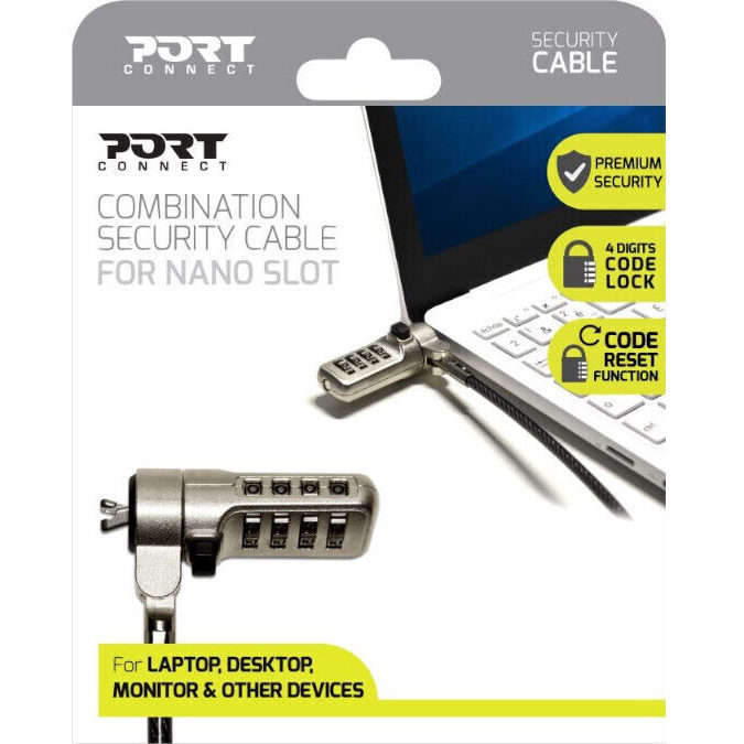 Port Connect Nano Slot Security Combination Cable