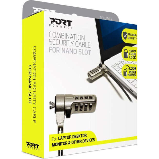 Port Connect Nano Slot Security Combination Cable