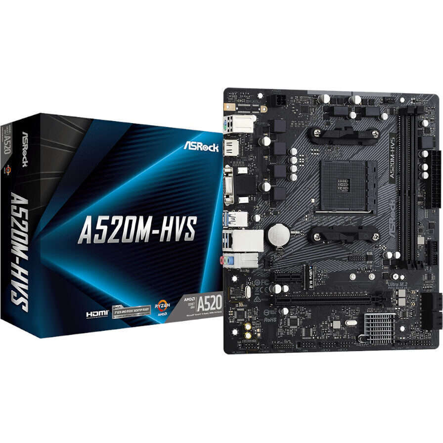 ASRock A520M-HVS AMD AM4 M-ATX Motherboard