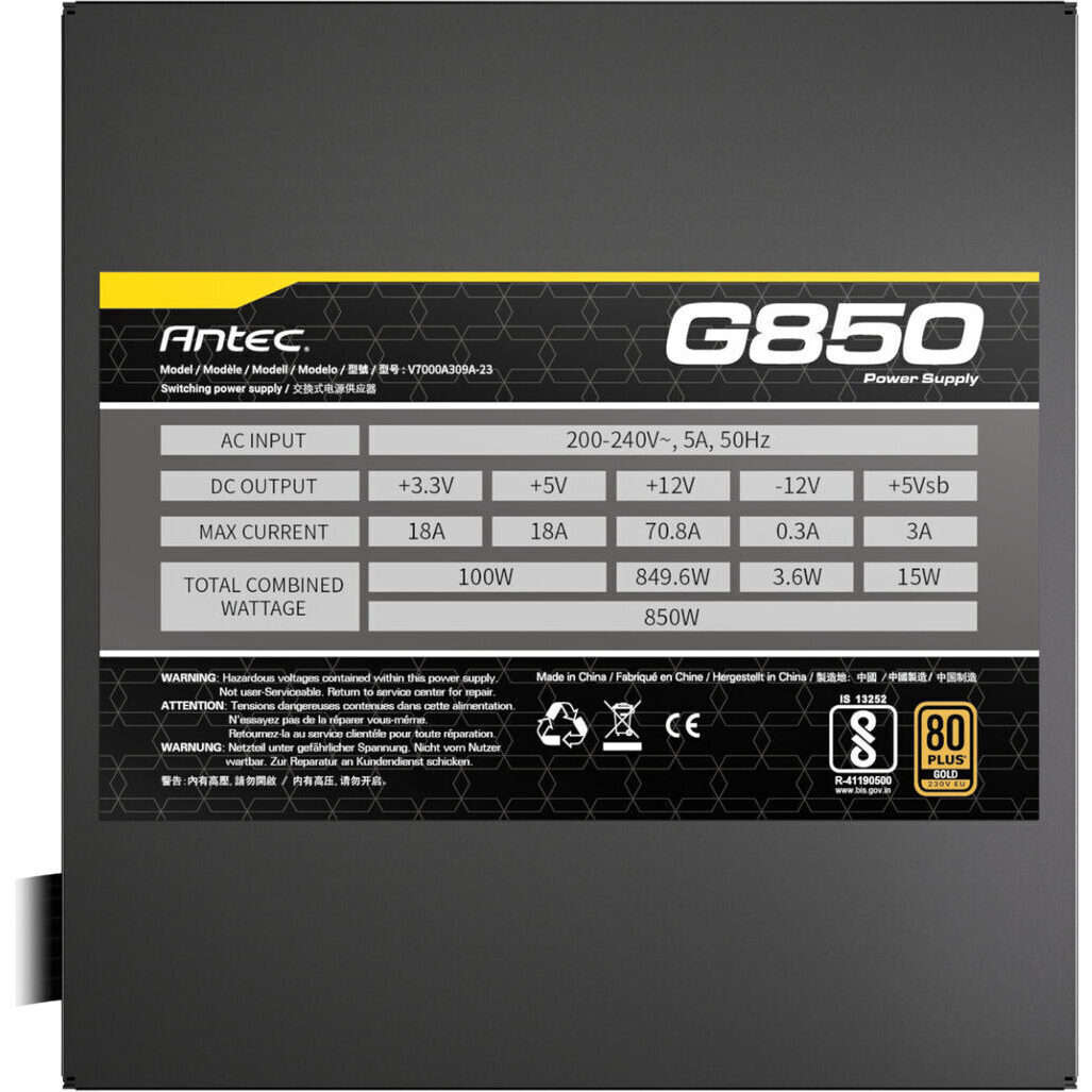 Antec ATOM G850 850W 80 PLUS Gold Semi-Modular Power Supply