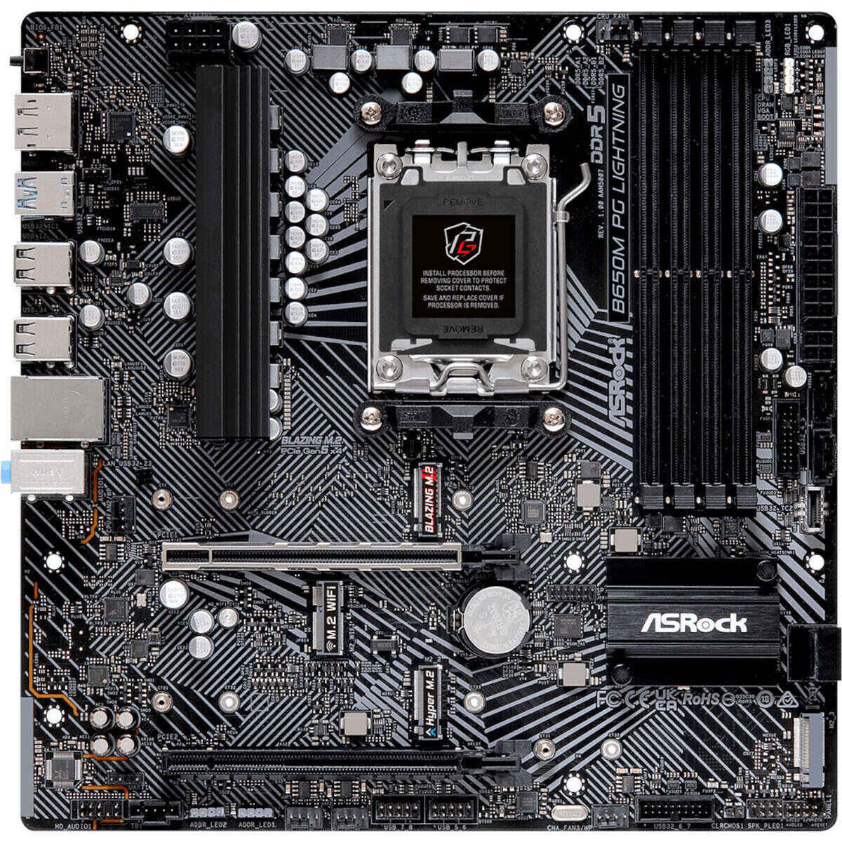 ASRock B650M PG Lightning AMD AM5 Micro ATX Motherboard (B650M PG LIGHTNING)