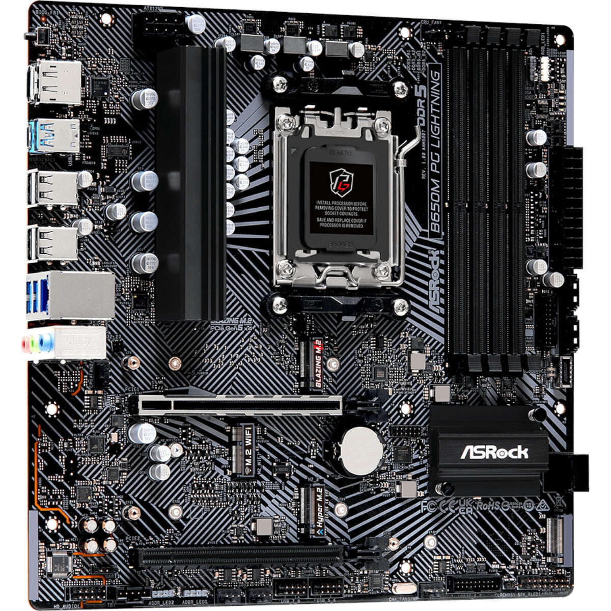 ASRock B650M PG Lightning AMD AM5 Micro ATX Motherboard (B650M PG LIGHTNING)
