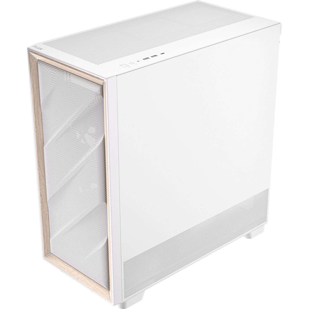 Antec FLUX Mid-Tower E-ATX Gaming Chassis Wood Front Panel - White