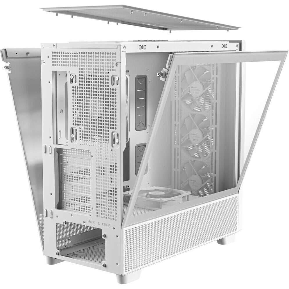 Antec FLUX Mid-Tower E-ATX Gaming Chassis Wood Front Panel - White