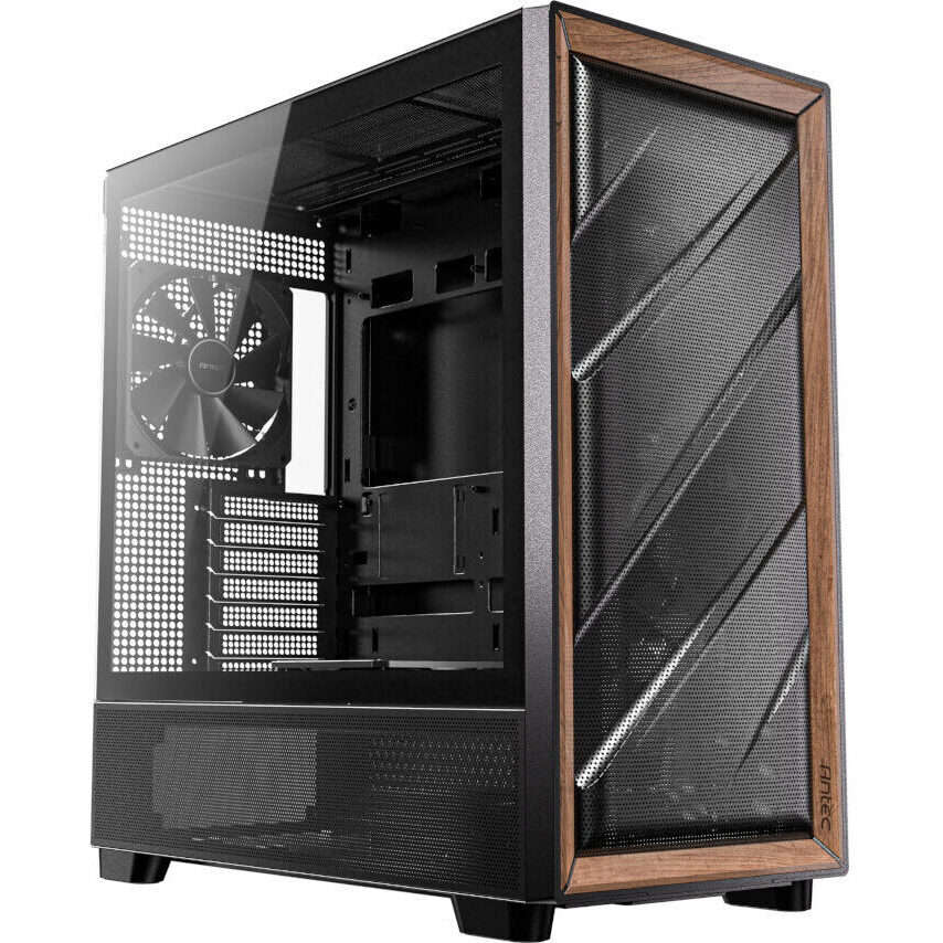 Antec FLUX ATX WOOD Mid Tower Gaming Chassis  Black