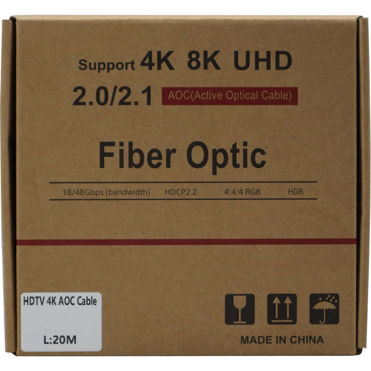 GIZZU 4K Active fibre Optic HDMI Cable 20m