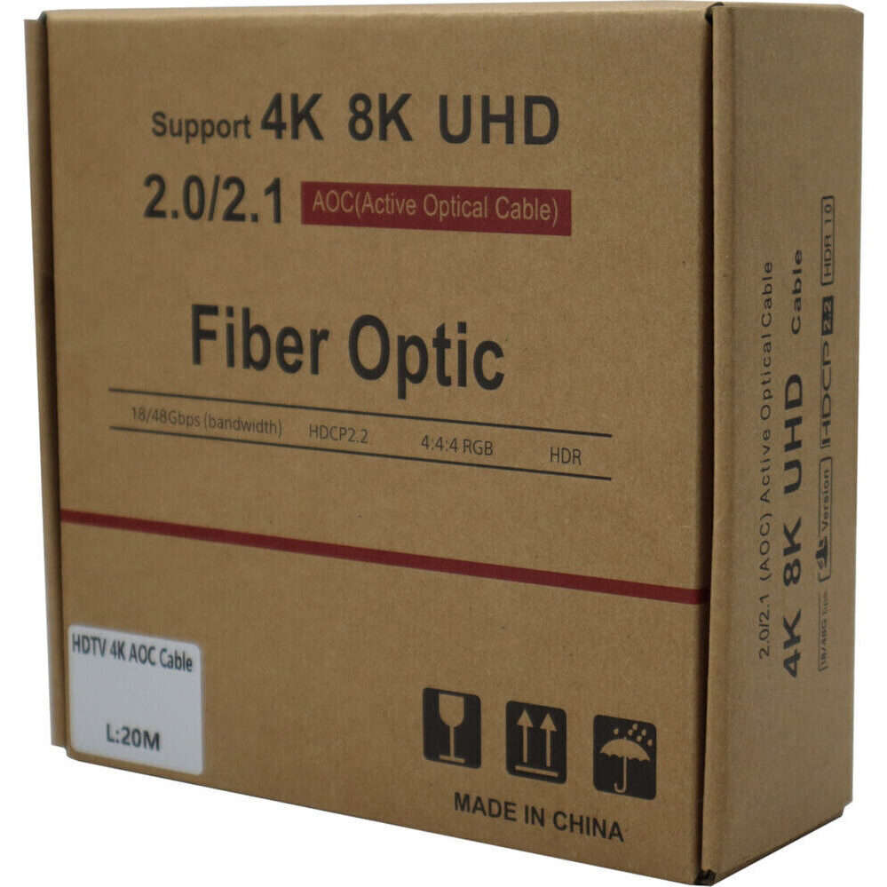 GIZZU 4K Active fibre Optic HDMI Cable 20m
