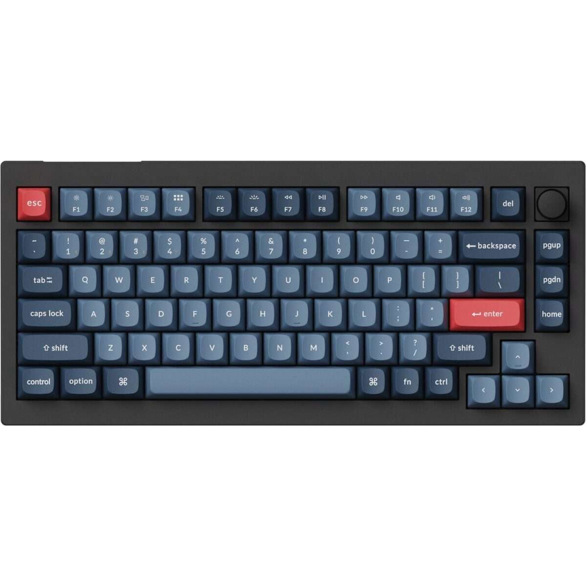 Keychron V1 Max QMK/VIA Wireless Custom Mechanical Keyboard | RED Switches - Black