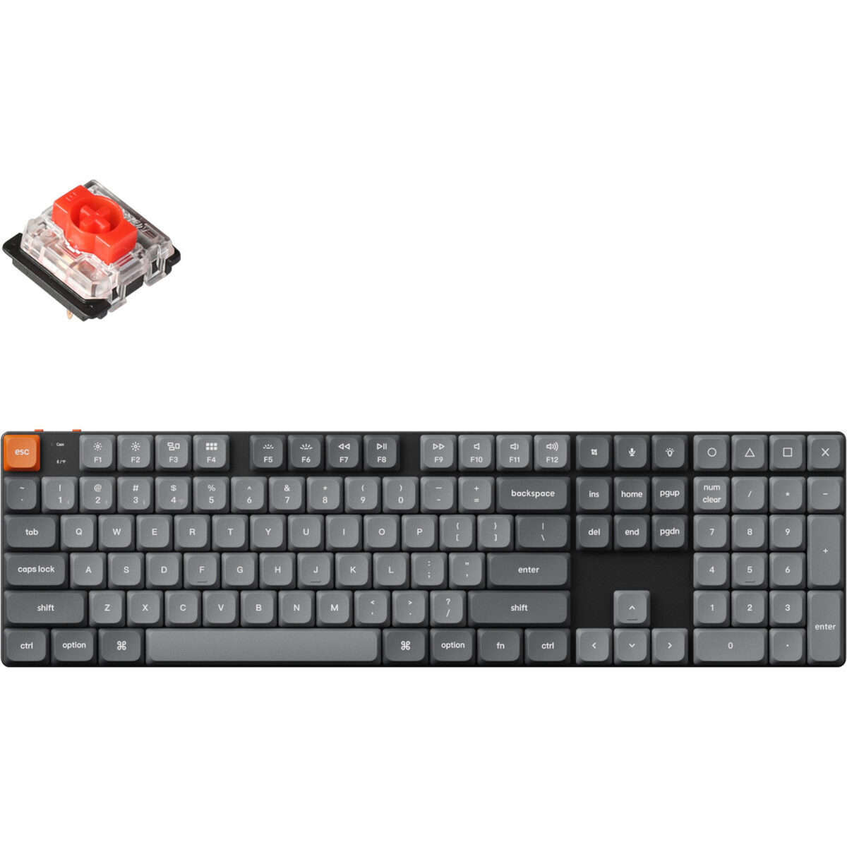 Keychron K5 Max QMK/VIA Full-sized Wireless Custom Mechanical Keyboard | RED Switches
