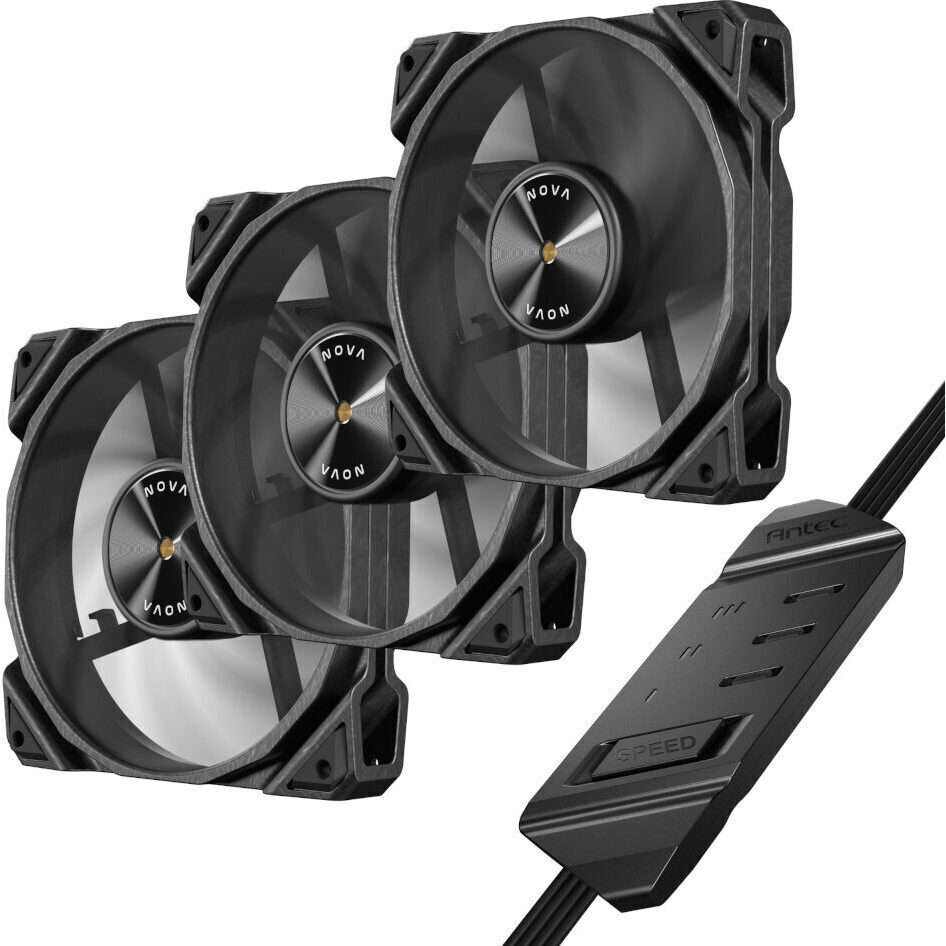 Antec NOVA 120 PWM Fan 3 Pack with Speed Controller - Black