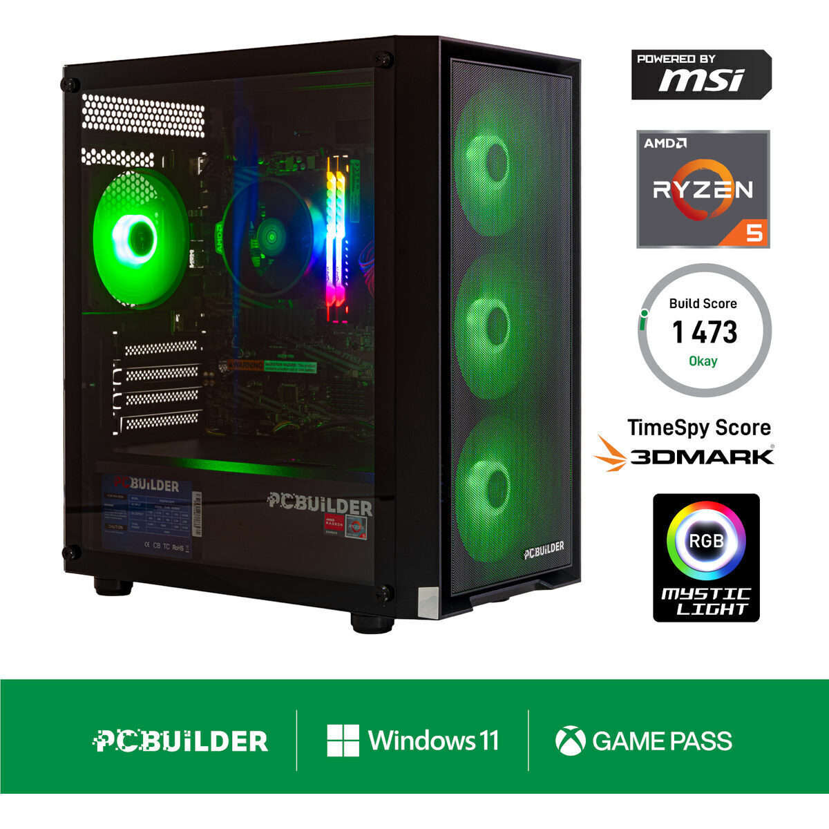 PCBuilder Ryzen 5 5600GT DEFENDER Windows 11 Gaming PC