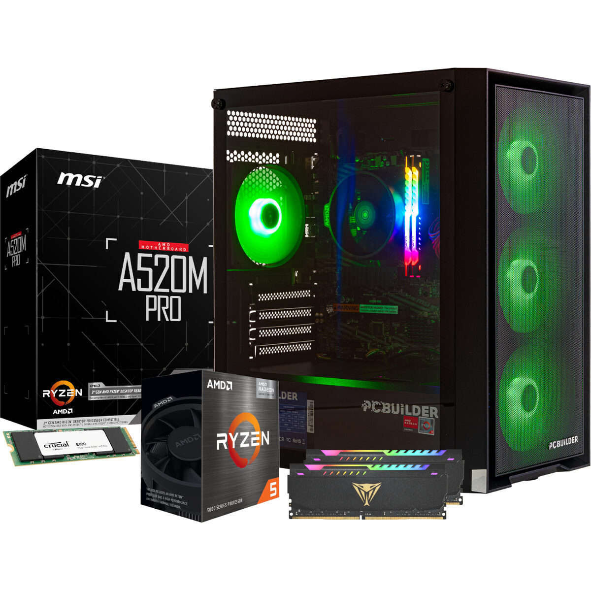 PCBuilder Ryzen 5 5600GT DEFENDER Windows 11 Gaming PC