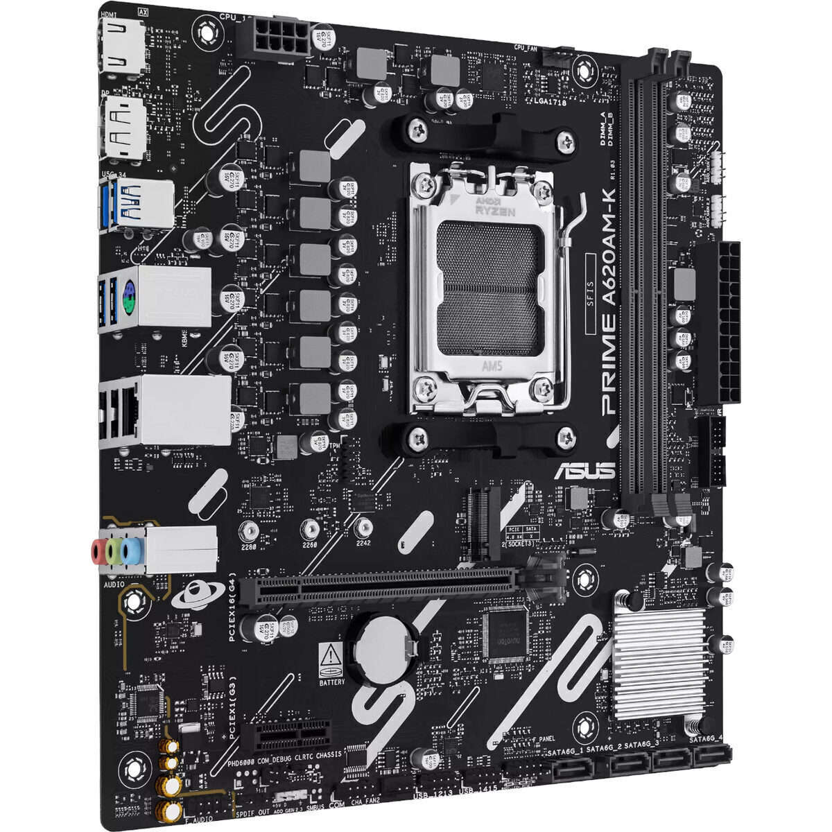 Asus PRIME A620AM-K AM5 M-ATX Motherboard (PRIME-A620AM-K)