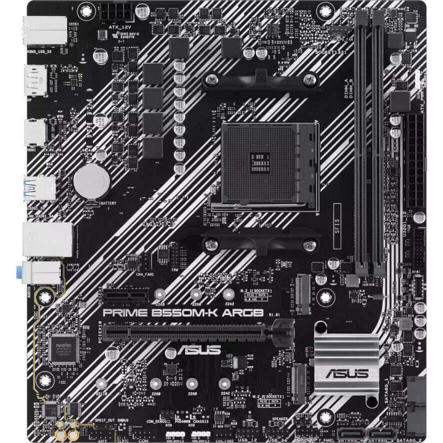 Asus PRIME B550M-K ARGB AM4 M-ATX Motherboard