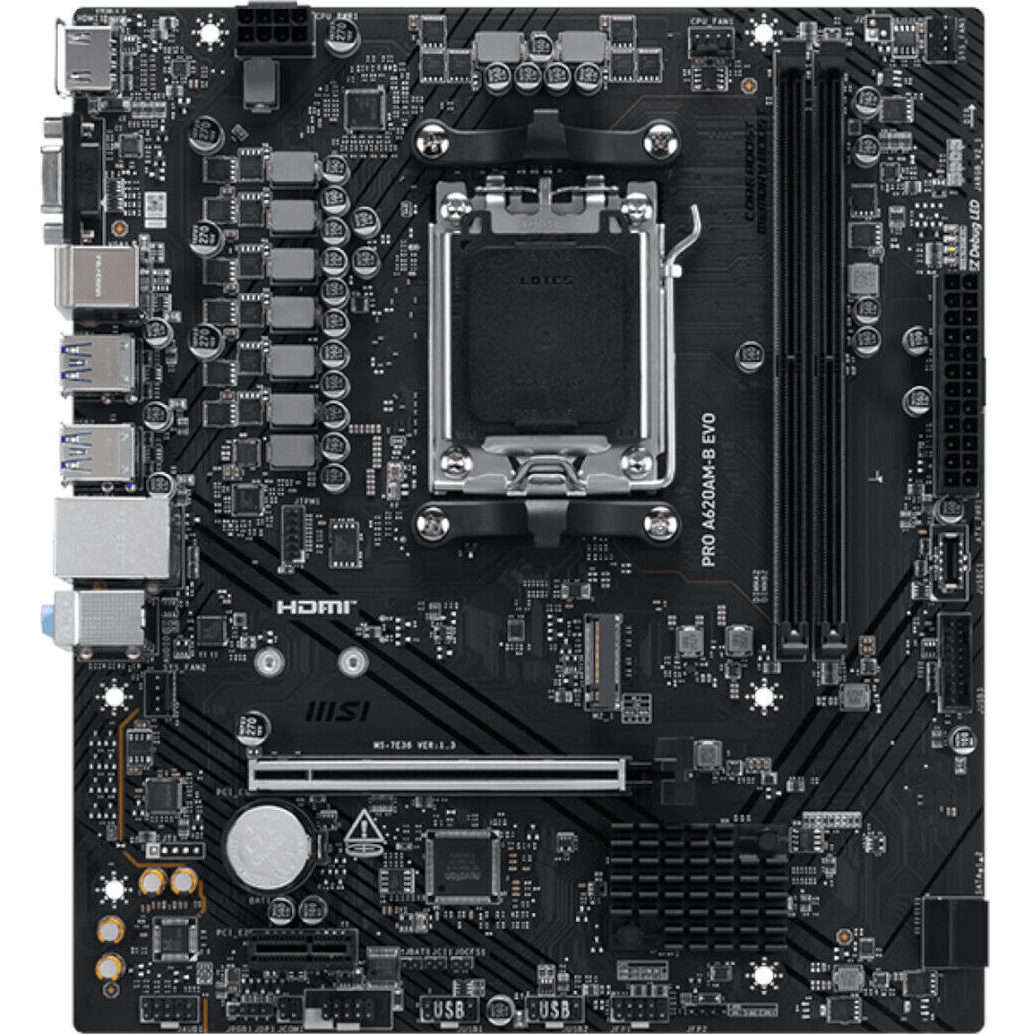 MSI PRO A620AM-B EVO AM5 M-ATX Motherboard (PROA620AM-B-EVO)