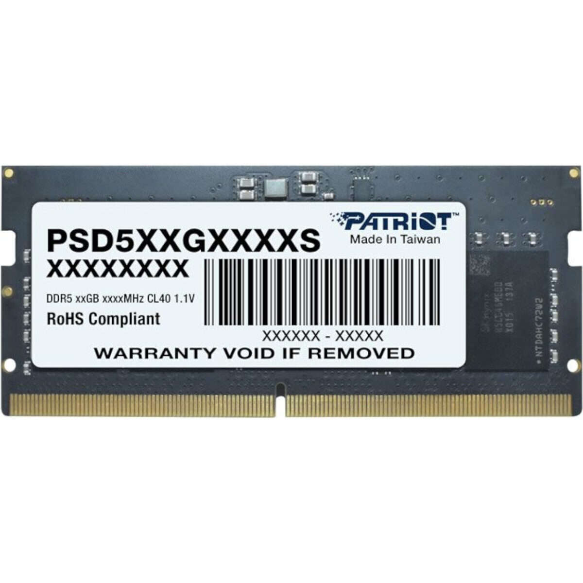 Patriot Signature Line DDR5 8GB 4800MHz Single Rank SODIMM Notebook Memory