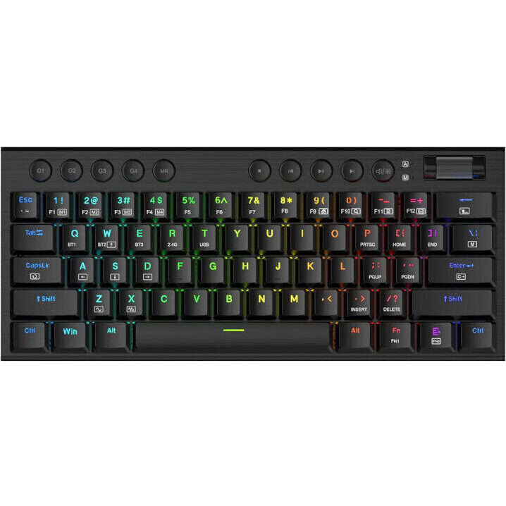 REDRAGON Horus Mini Pro 61Key Wireless Bluetooth Red Switch RGB Low Profile Gaming Mechanical Key...