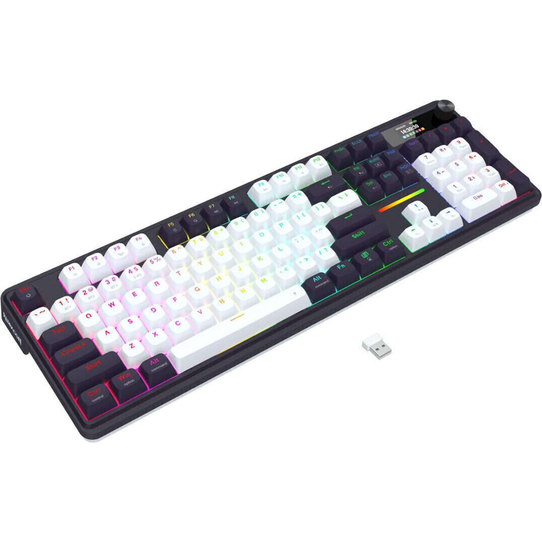 Redragon K762WB-RGB-PRO LCD Full-size Gasket Mechanical Keyboard - Black