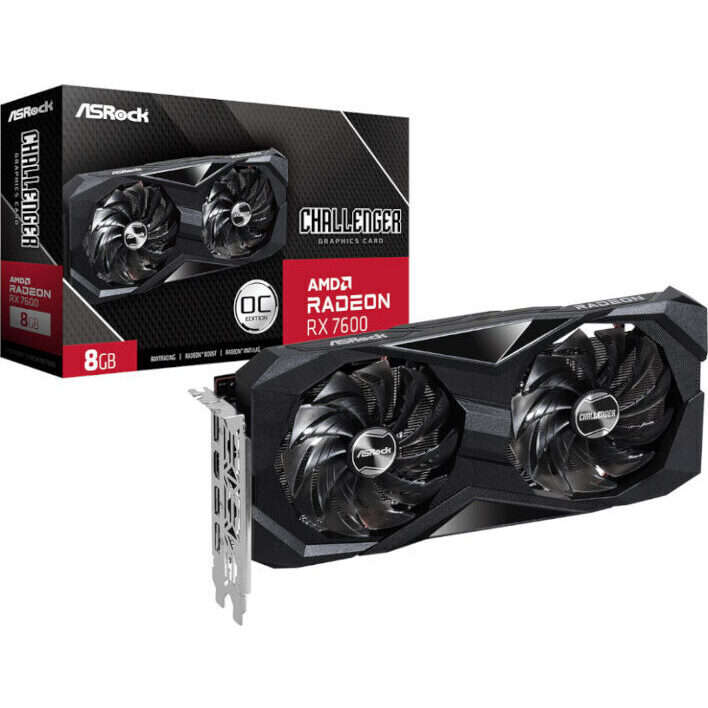 ASRock Radeon RX7600 Challenger 8G OC GDDR6 128-BIT Graphics Card