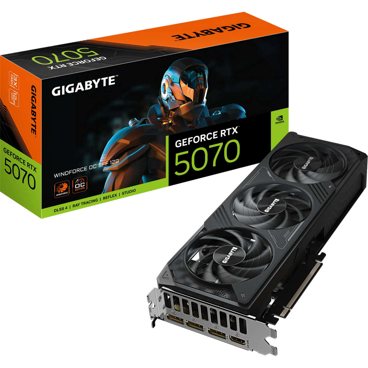 GIGABYTE nVidia GeForce RTX 5070 WINDFORCE OC SFF - 12GB GDDR7 HDMIx1/DPx3