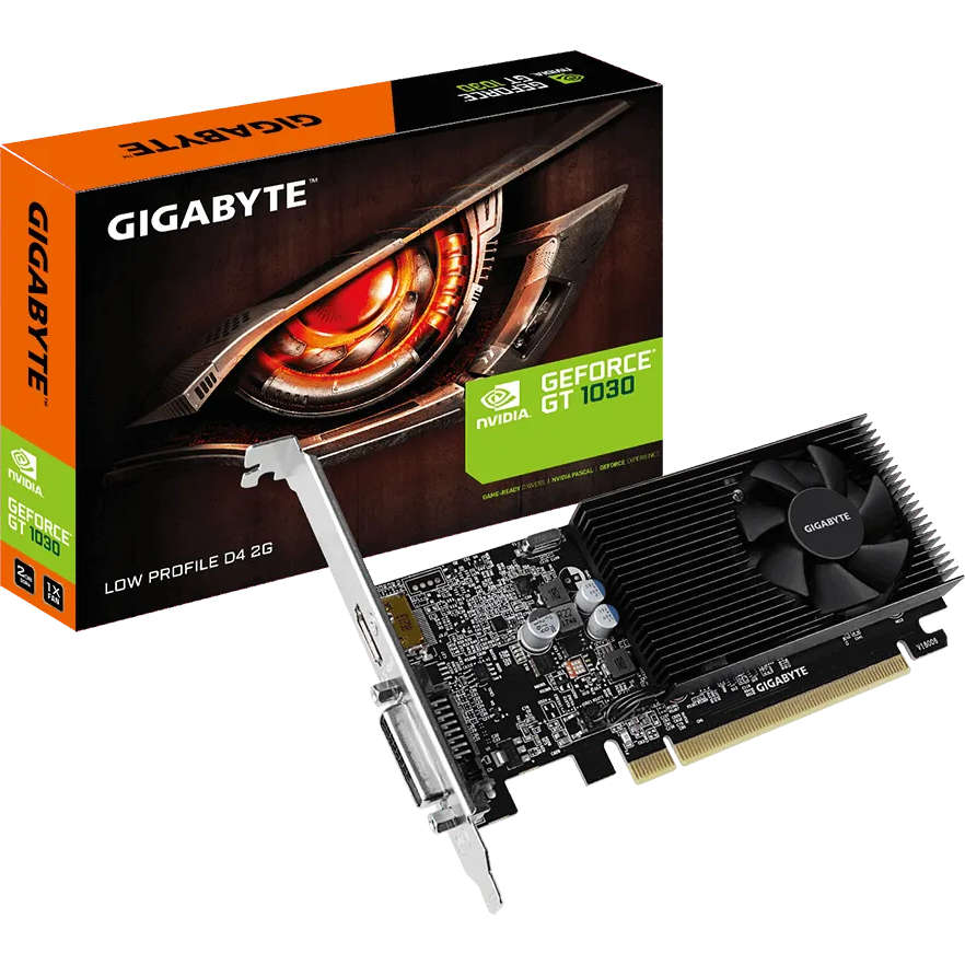 GIGABYTE nVidia GeForce GT 1030 - 2GB GDDR4; 64-Bit Memory Bus; PCI Express 2.0; 1x Dual-Link DVI...