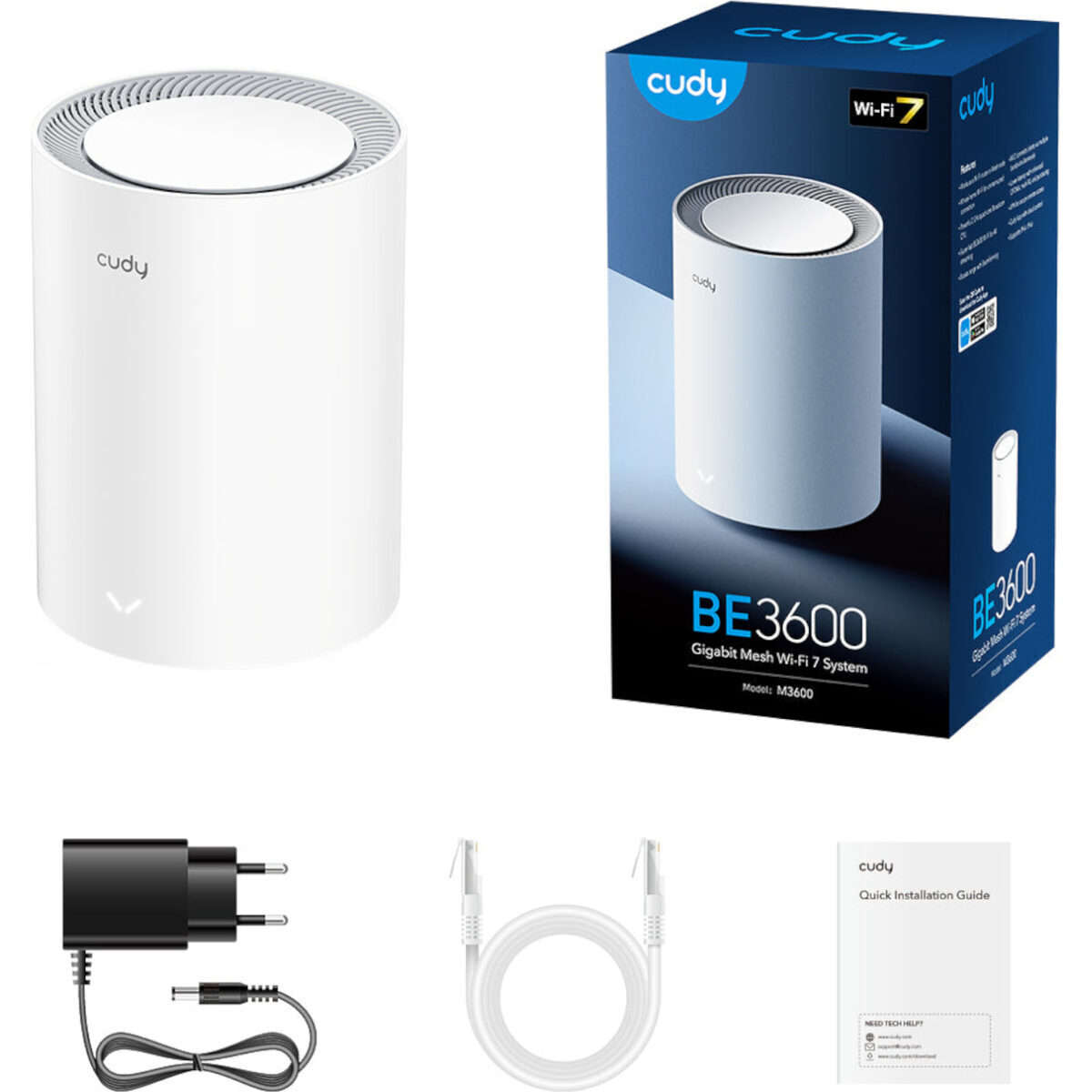 Cudy BE3600 Gigabit Mesh Wi-Fi 7 System (M3600) - 1 Pack