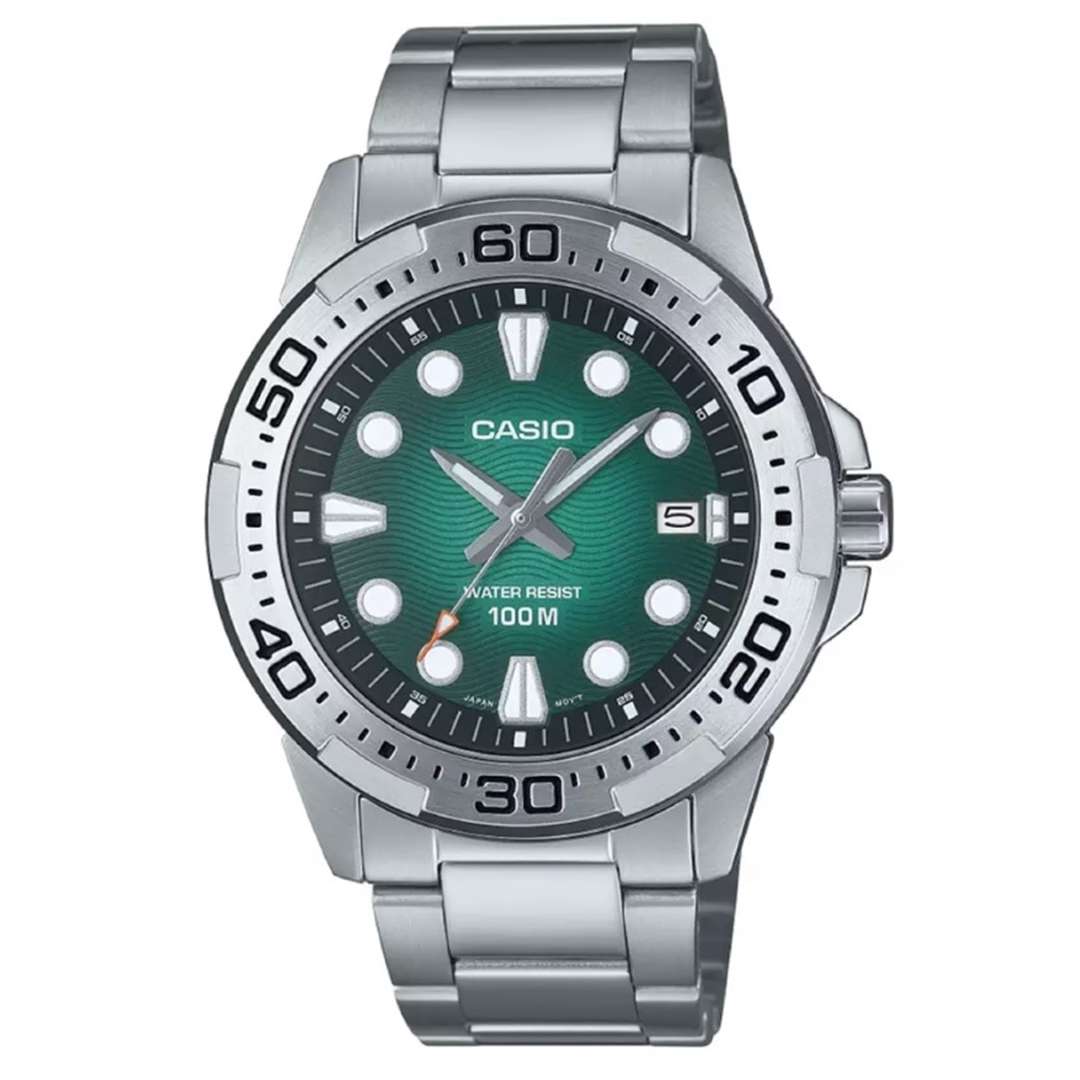 Casio Men's 44mm Stainless Steel Watch (MTD-140D-3AVDF)
