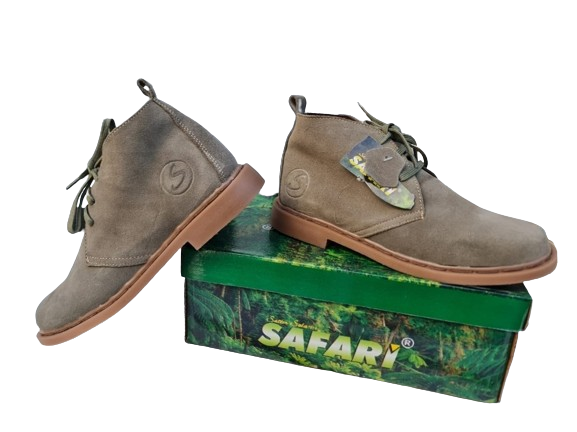 Mens Safari Boots Black Genuine Leather  suede Size 10