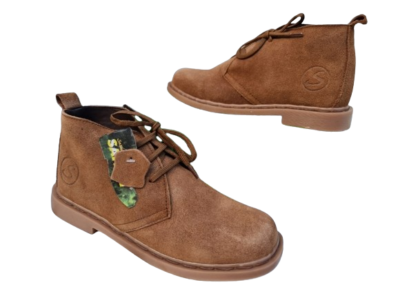 Mens Safari Boots Black Genuine Leather  suede Size 10