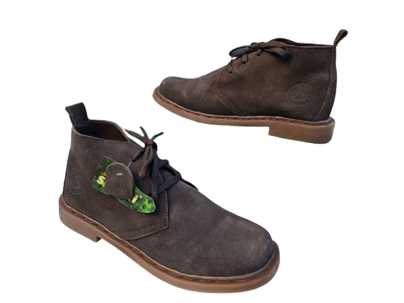 Mens Safari Boots Black Genuine Leather  suede Size 10