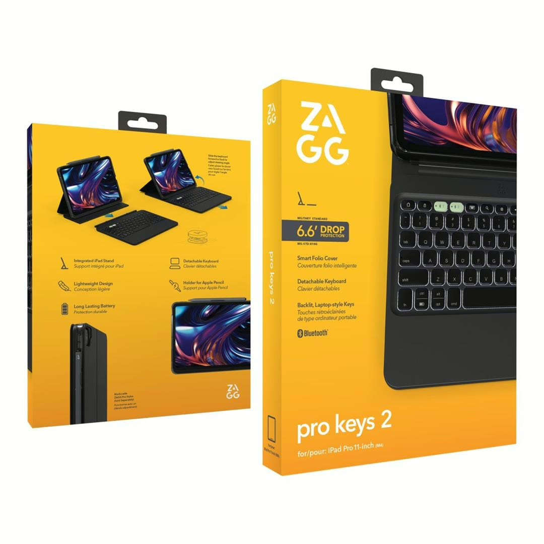ZAGG Pro Keys 2 Bluetooth Mobile Workstation for 11-inch iPad Pro M4 Black