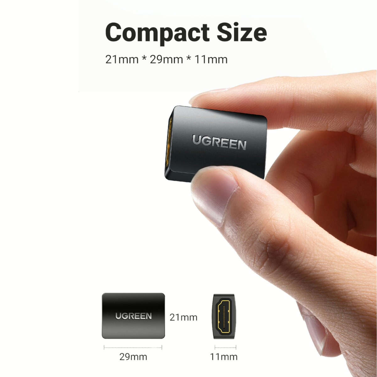 UGREEN 20107-20107 HDMI Female to Female Adapter - Black