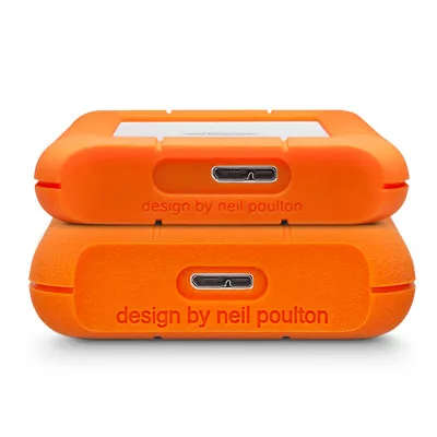 LaCie Rugged Mini 2TB Orange and Silver External Hard Drive