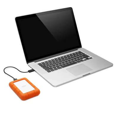 LaCie Rugged Mini 2TB Orange and Silver External Hard Drive