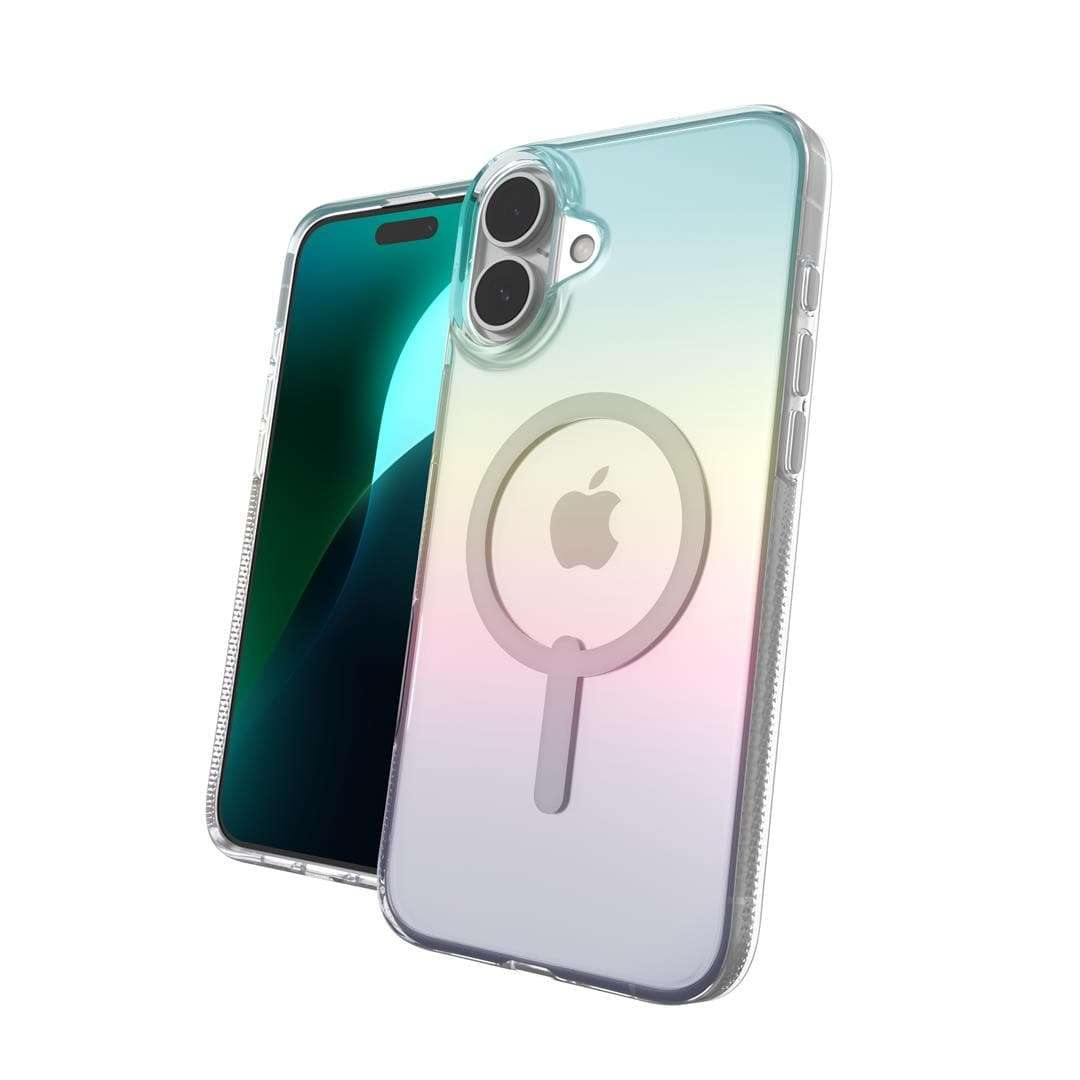 ZAGG Milan Snap MagSafe Wireless Charging Compatible Case for iPhone 16 Plus Iridescent