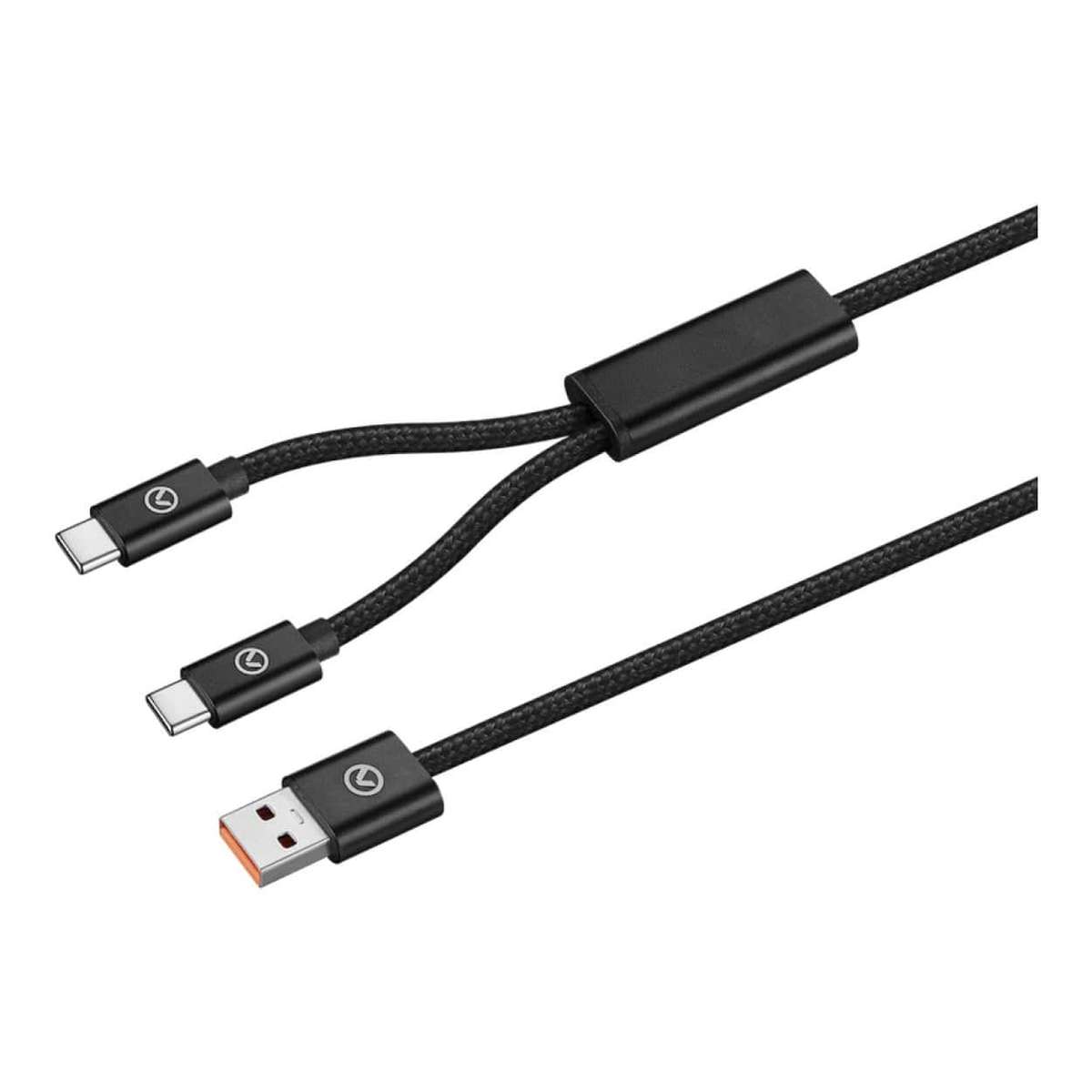 Amplify 1.2m Linked Series 60W USB to 2x USB-C Braided Cable Black