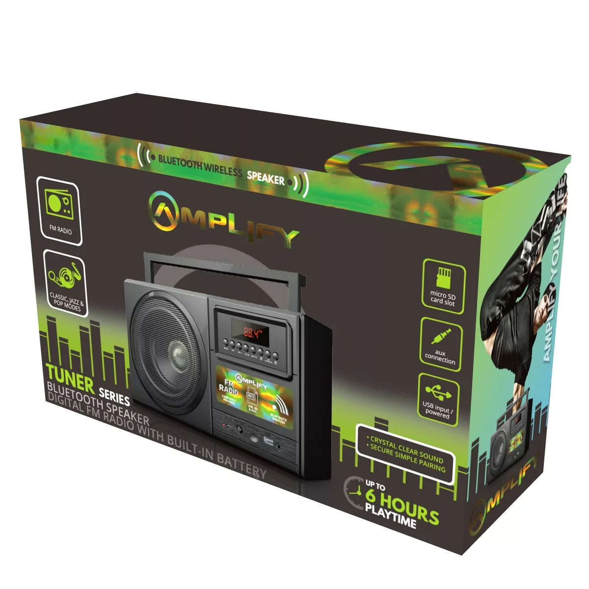 Amplify Tuner Series Bluetooth Radio Black