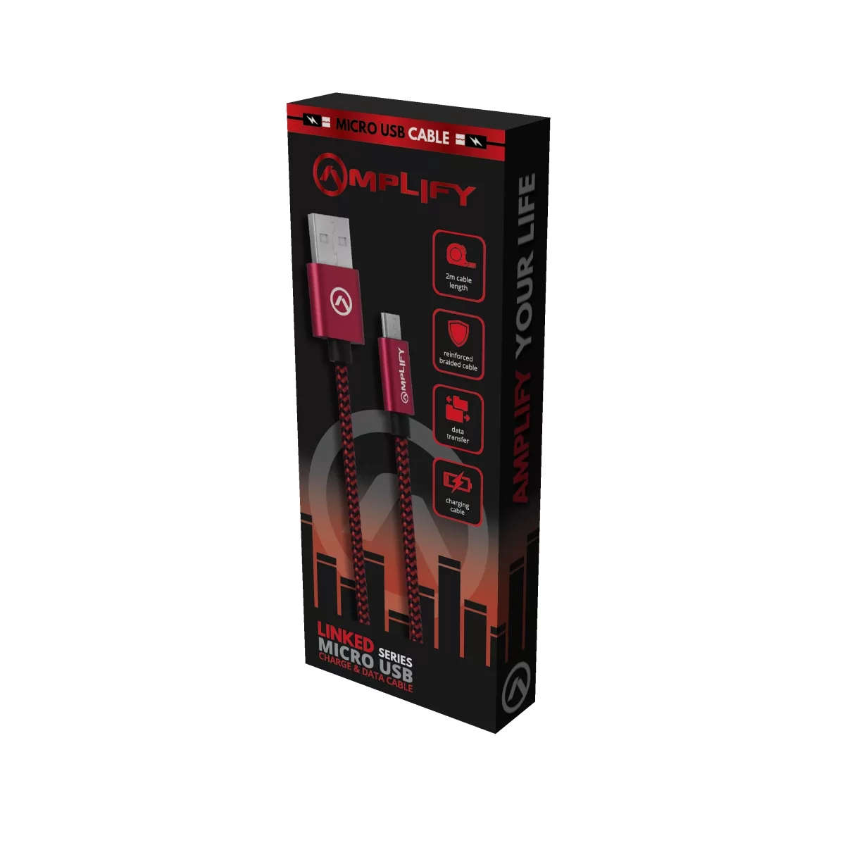 Amplify Pro Linked Series Micro USB Braided Cable 2m