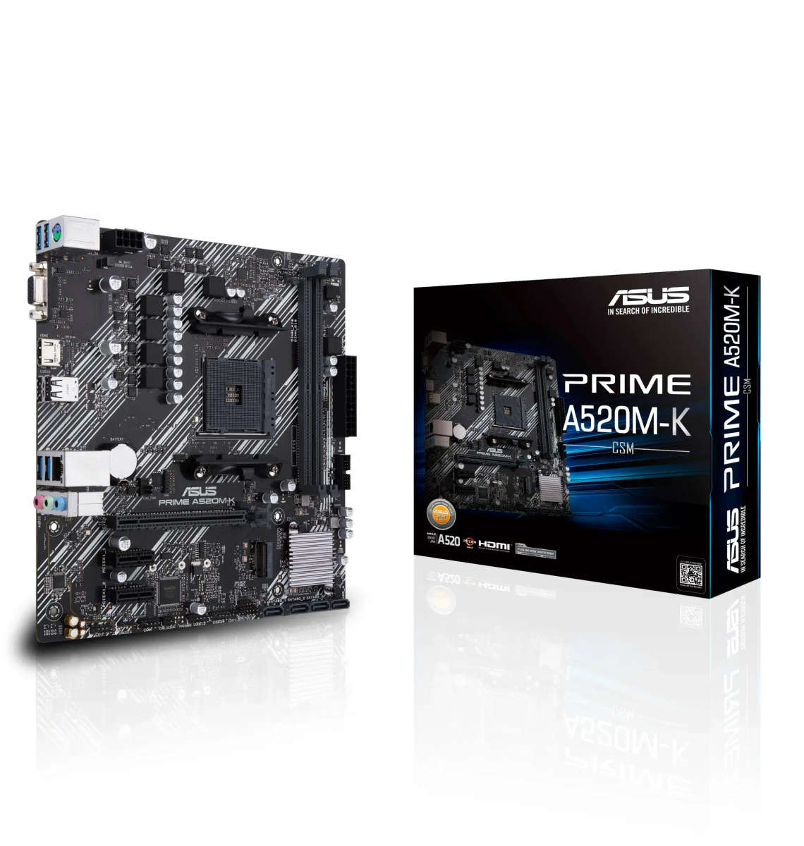AMD A520 (Ryzen AM4) Micro ATX Motherboard with M.2 Support; 1 Gb Ethernet; HDMI/D-Sub; SATA 6 Gb...