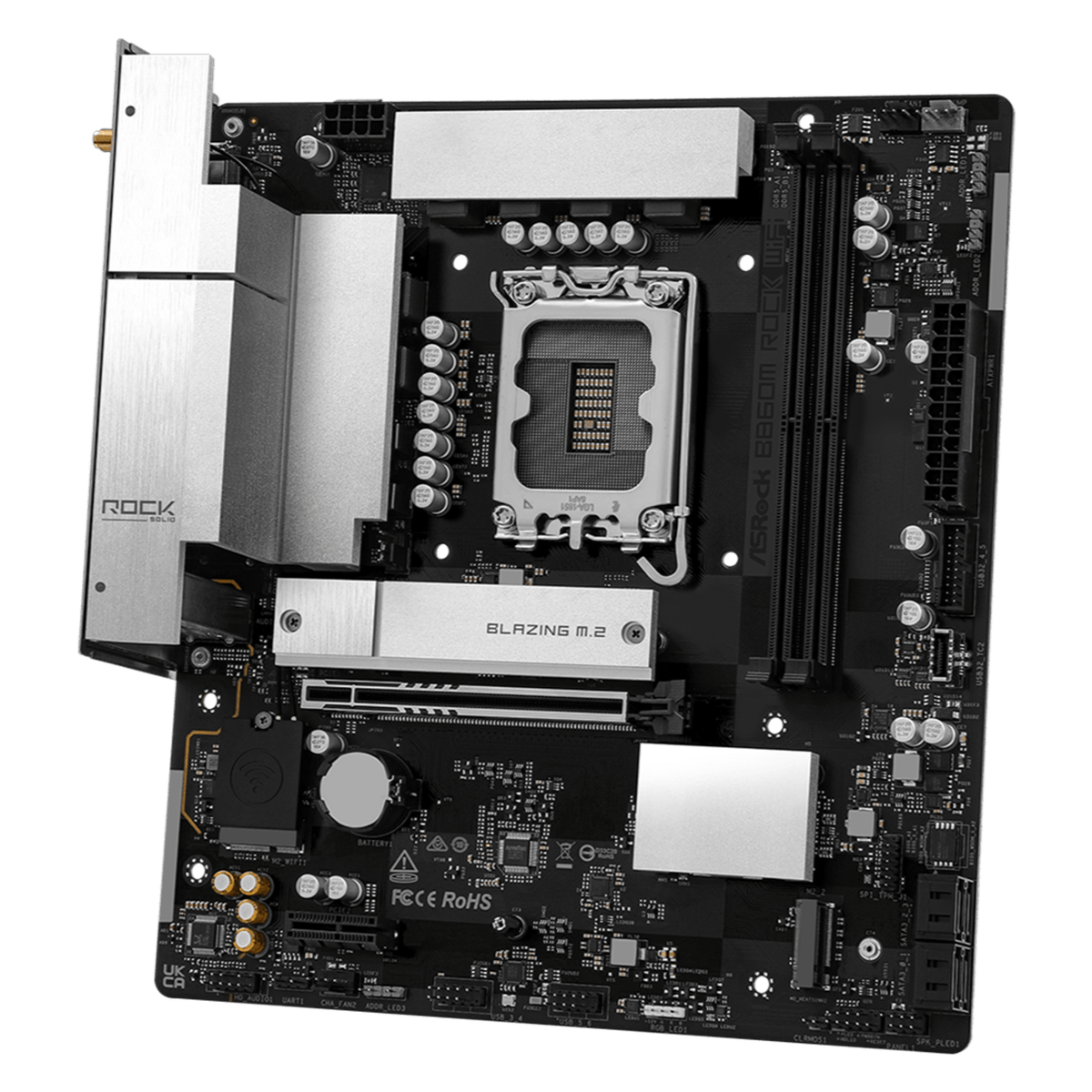ASRock B860M Rock WiFi Intel LGA1851 MATX Gaming Motherboard