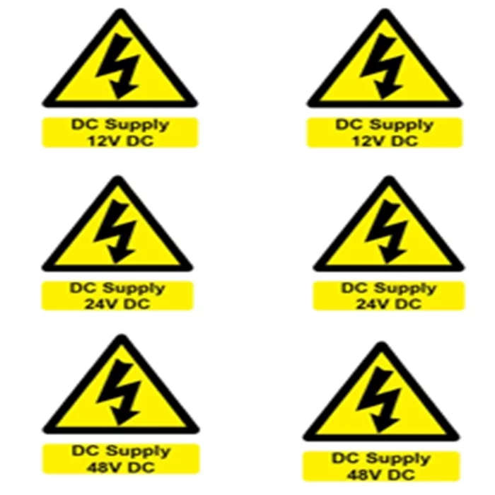 Battery Hazard label ( 6 x DC Supply )