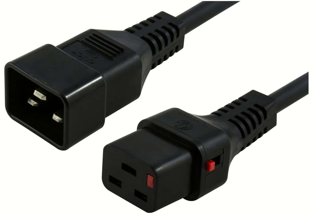 2M C19 F TO C20 M Lockable Power Cable Red