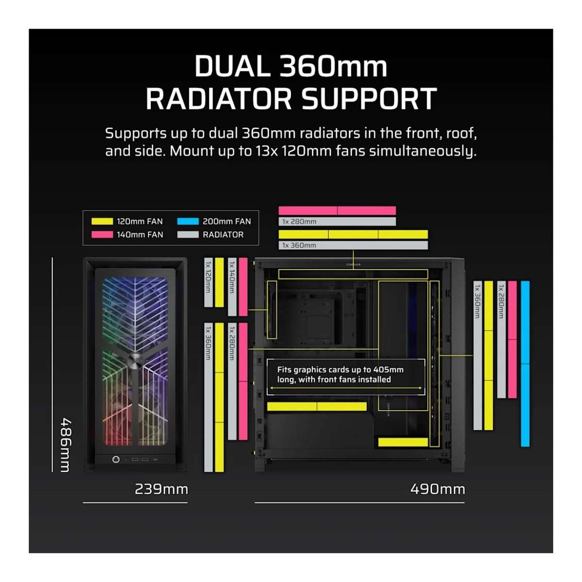 Corsair FRAME 4000X RS Mid-Tower PC Case Black