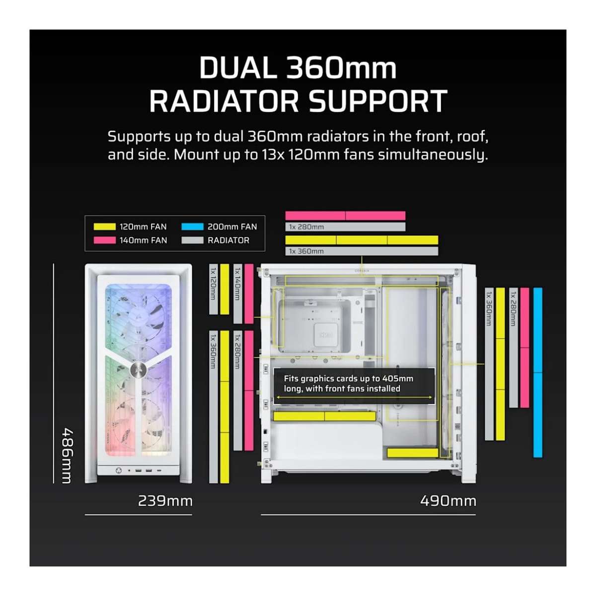 Corsair FRAME 4000X RS Mid-Tower PC Case White