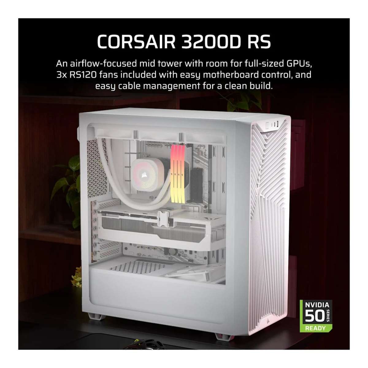Corsair 3200D RS Mid-Tower PC Case White