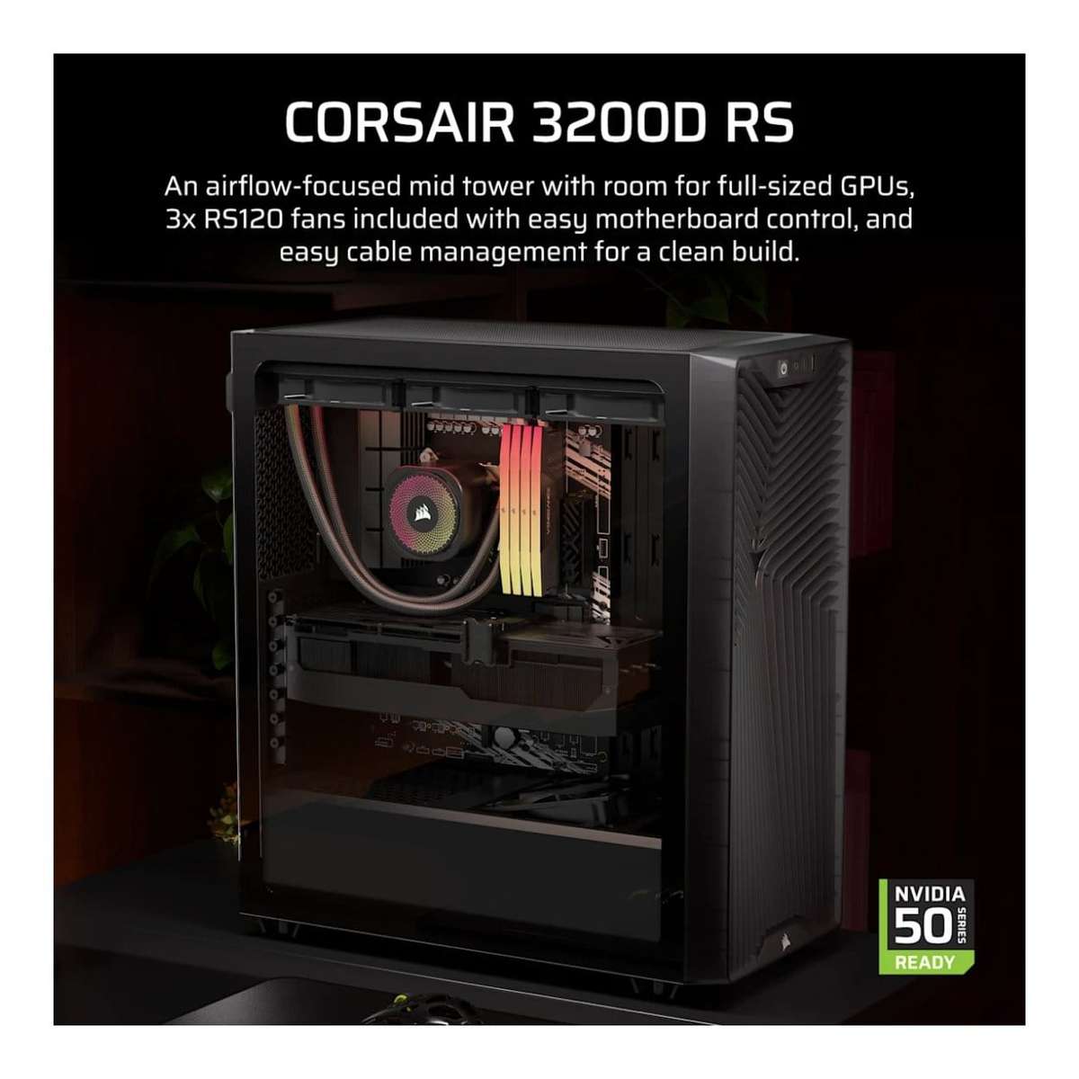 Corsair 3200D RS Mid-Tower PC Case Smoke