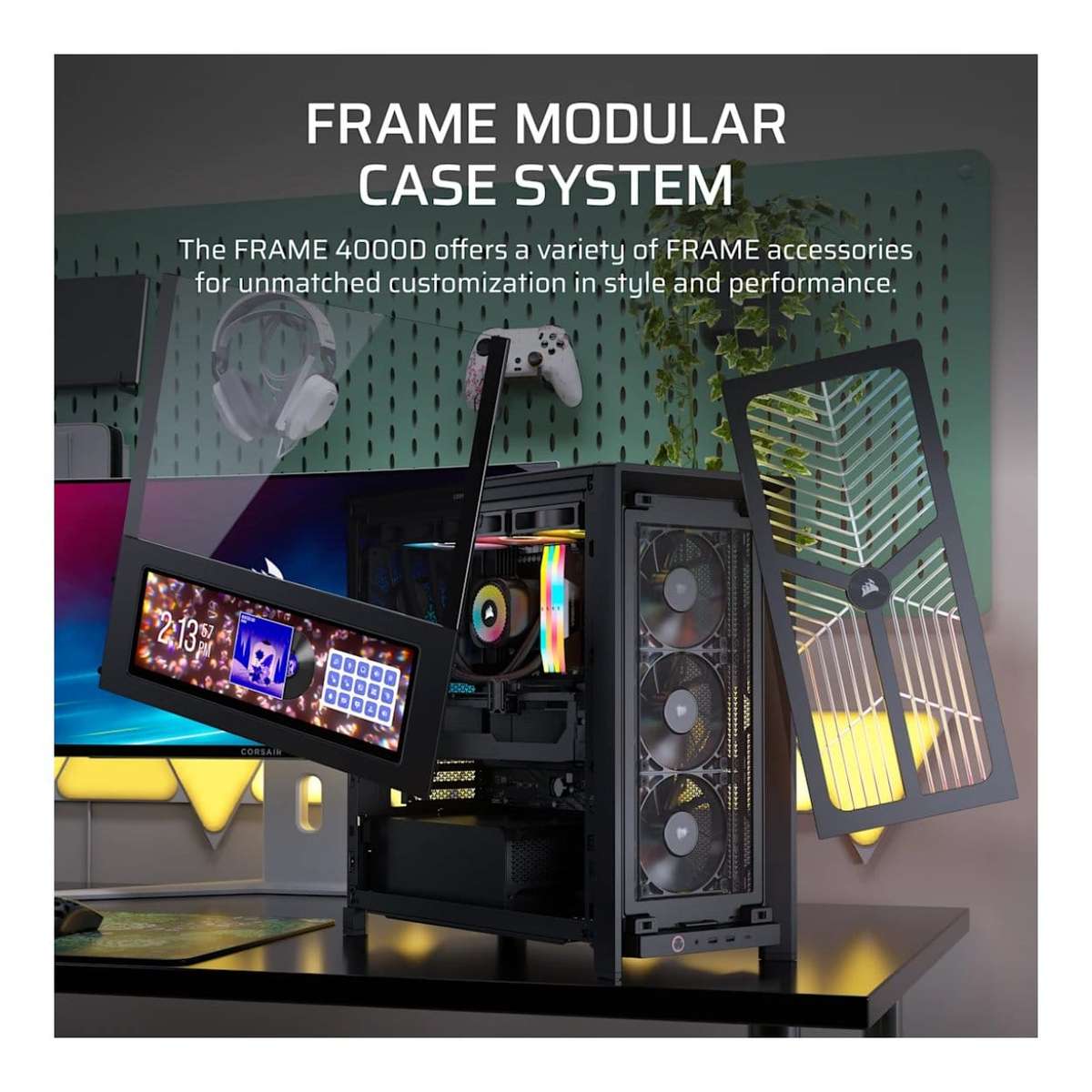 Corsair FRAME 4000D RS WOOD Modular Mid-Tower PC Case Walnut