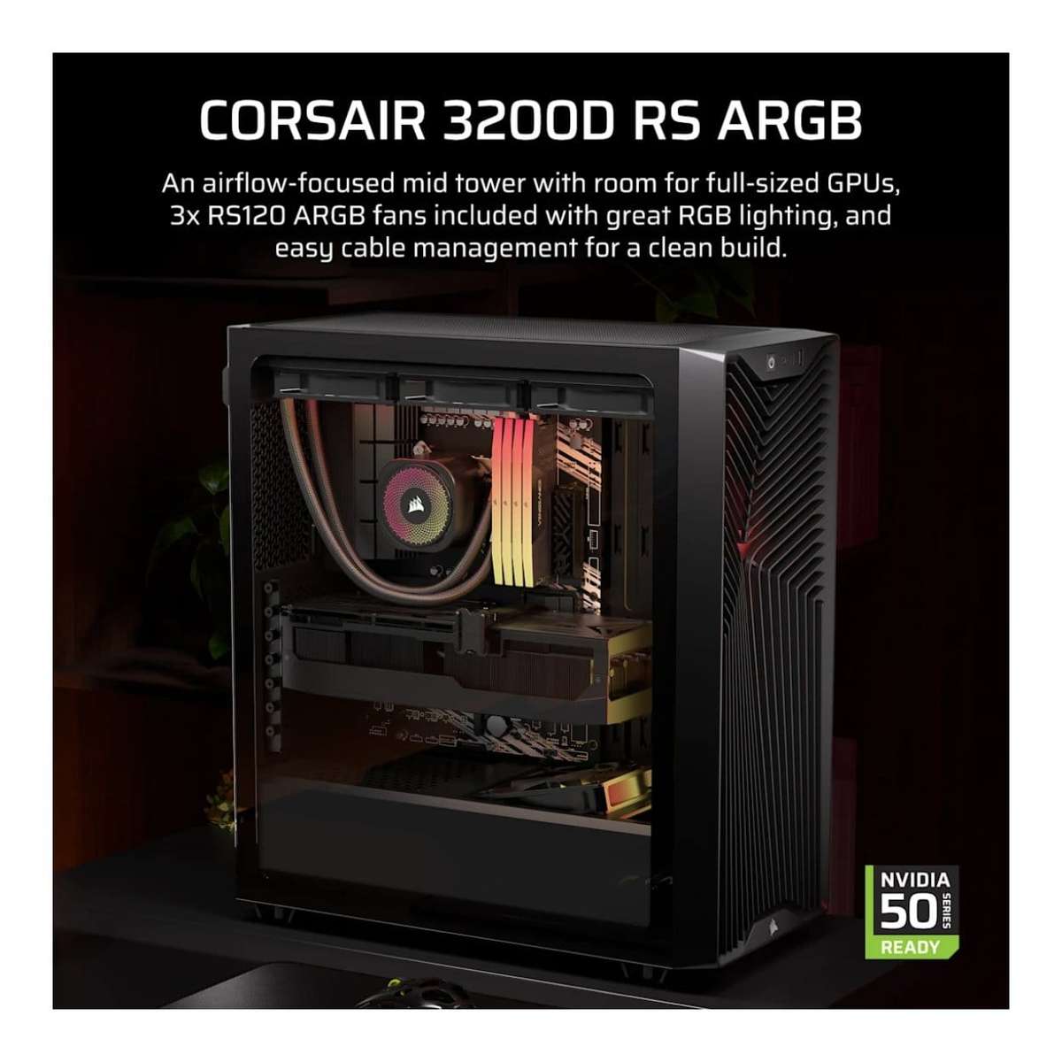 Corsair 3200D RS ARGB Mid-Tower PC Case Black